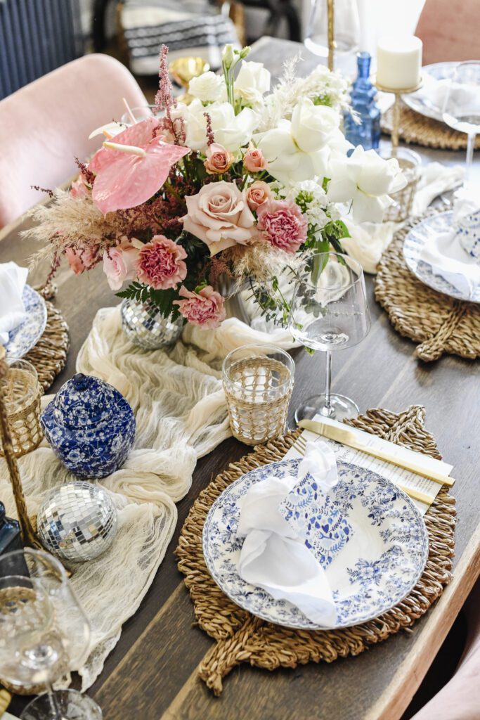 tropical glam tablescape