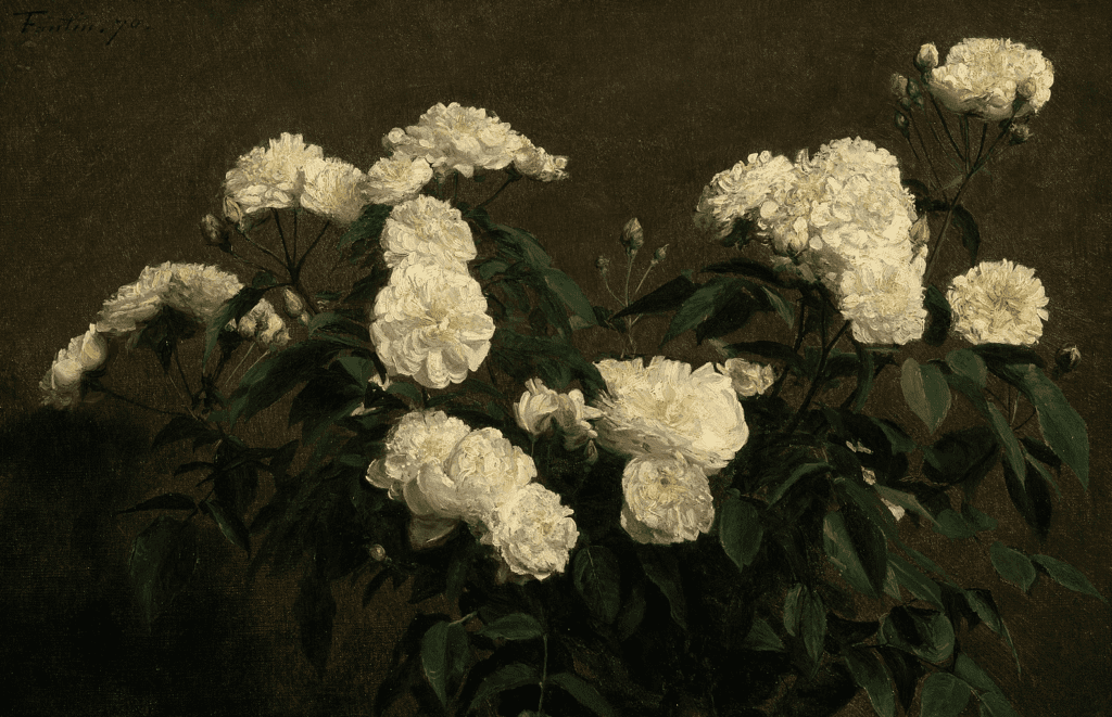 white flower free art